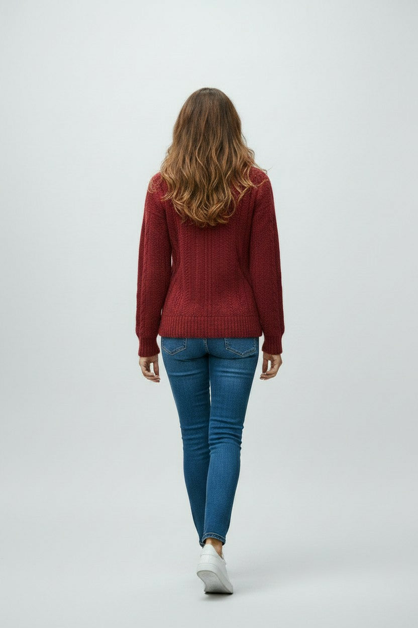 Chaleco rojo italiano cuello peludo