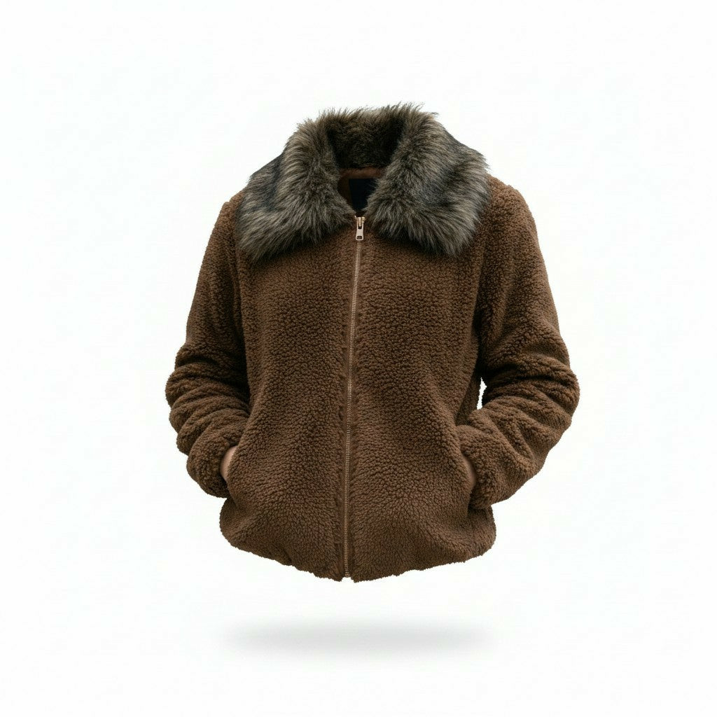 Chaleco polar con cuello peludo